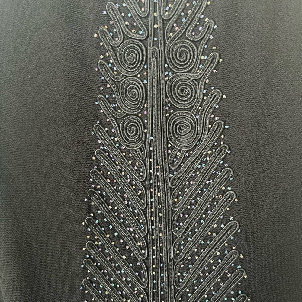 Black Beaded Embroidered Dress
